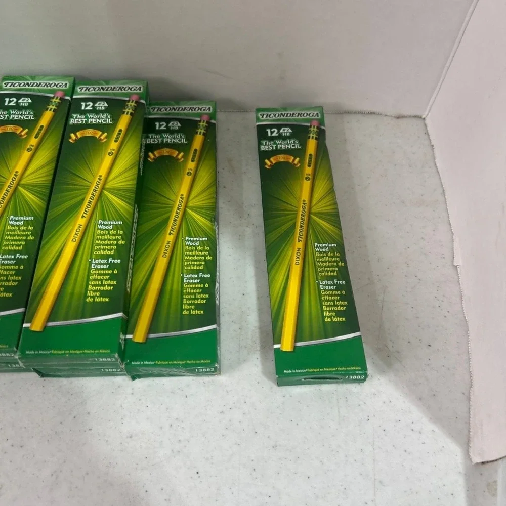 9 Dozen Dixon Ticonderoga 2 HB Wood Cased Pencils Yellow 108 Count Bulk 13882